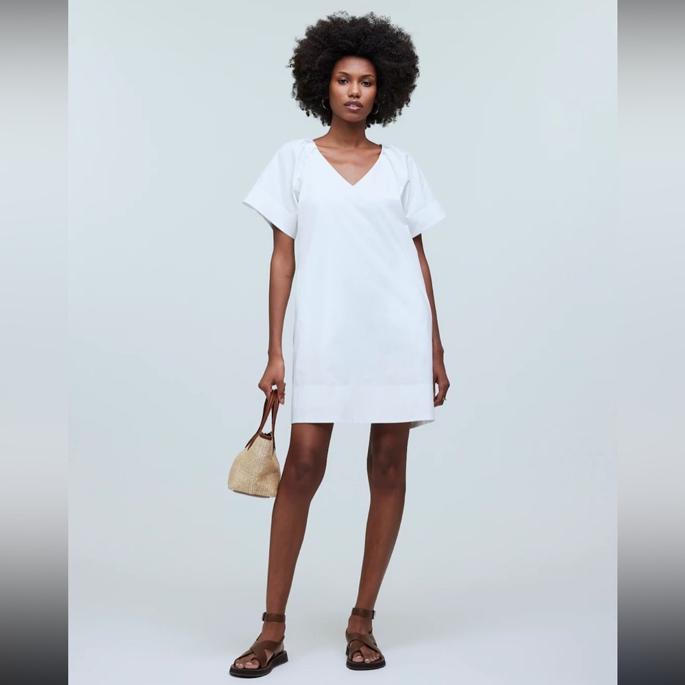 NWT Madewell V-Neck Mini Shirtdress - Picture 2 of 7